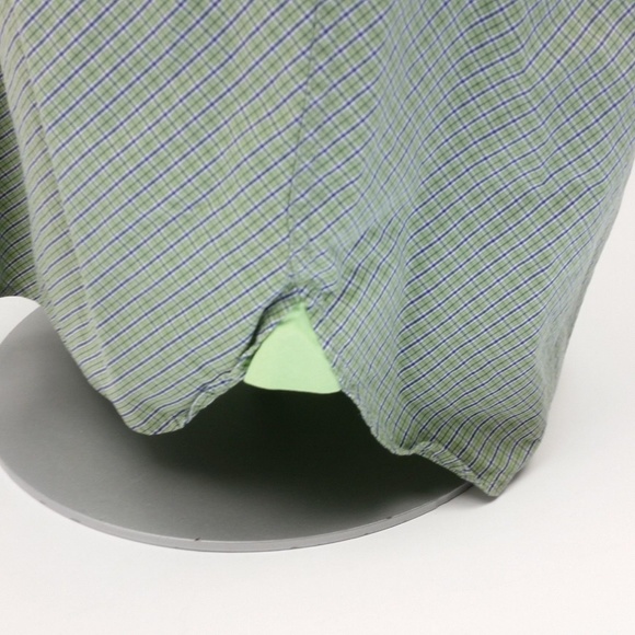 Tommy Hilfiger Plaid Shirt Green 80s 2 Ply Preppy - Picture 5 of 7